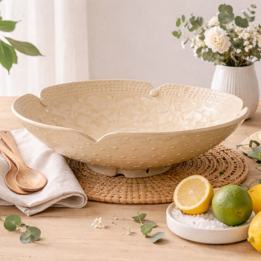 Liz Rodrigues California Art Pottery Bowl | 14” Studio Ceramic Centerpiece